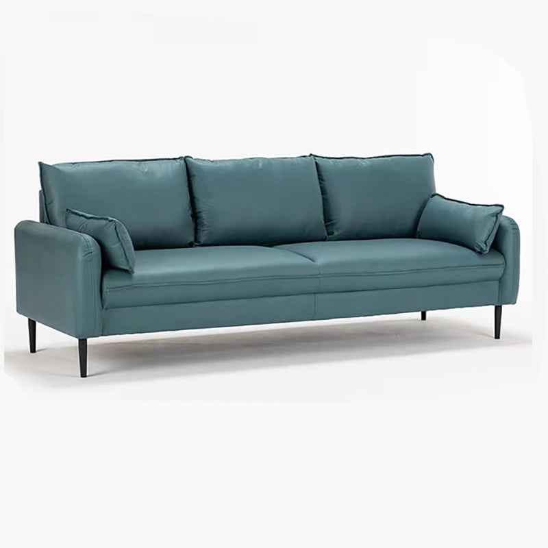 Faux Leather Cushions Sofa 3-Seat Contemporary 30.7" High Sofa Clearhalo 'furn' 'furn_sofas' 'Furniture' 'furniture_sofas' 'kitchen' 'kitchen_sofas' 'Living Room Furniture' 'Sofa' 'sofas' 4777502