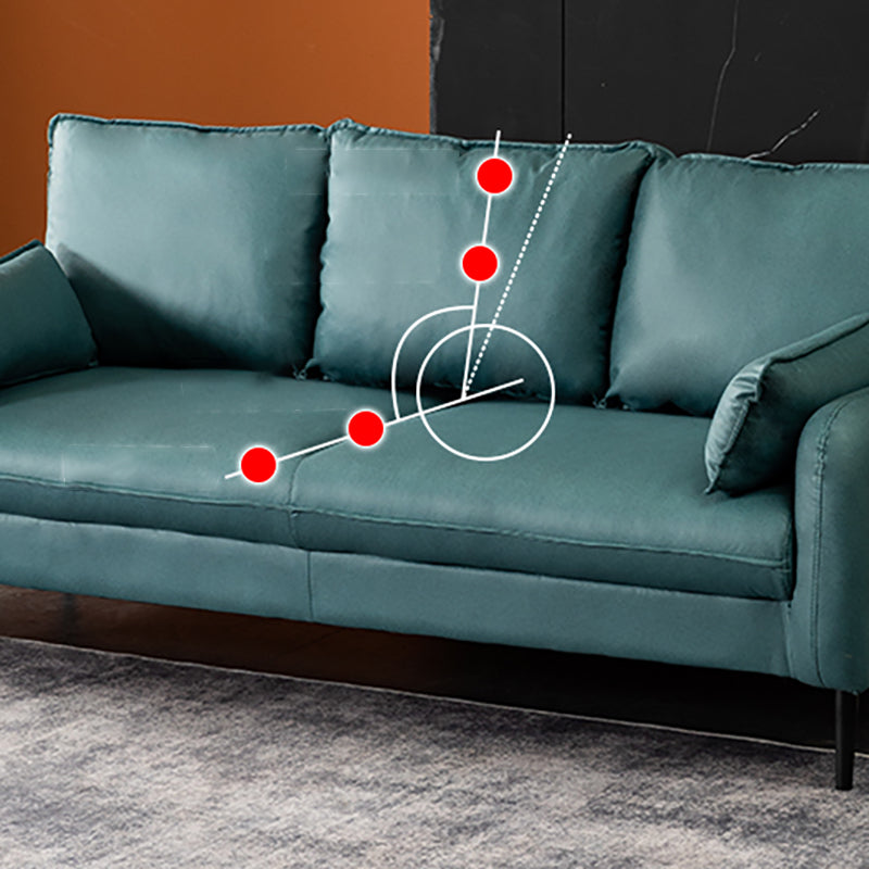 Faux Leather Cushions Sofa 3-Seat Contemporary 30.7" High Sofa Clearhalo 'furn' 'furn_sofas' 'Furniture' 'furniture_sofas' 'kitchen' 'kitchen_sofas' 'Living Room Furniture' 'Sofa' 'sofas' 4777511