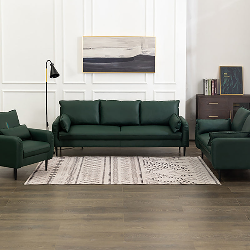 Faux Leather Cushions Sofa 3-Seat Contemporary 30.7" High Sofa Clearhalo 'furn' 'furn_sofas' 'Furniture' 'furniture_sofas' 'kitchen' 'kitchen_sofas' 'Living Room Furniture' 'Sofa' 'sofas' 4777515