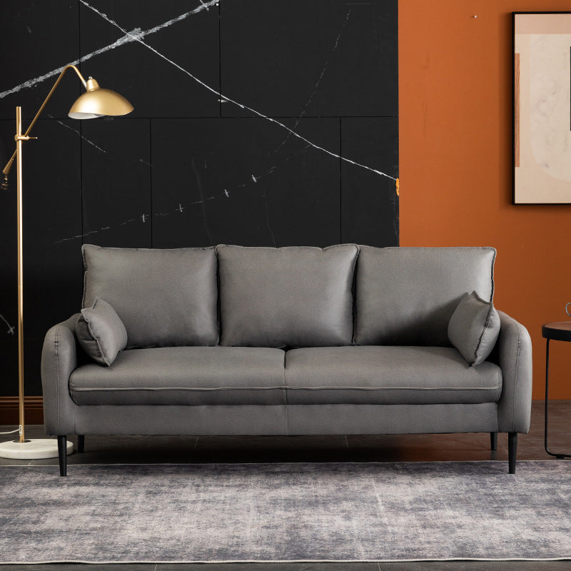 Faux Leather Cushions Sofa 3-Seat Contemporary 30.7" High Sofa Grey Clearhalo 'furn' 'furn_sofas' 'Furniture' 'furniture_sofas' 'kitchen' 'kitchen_sofas' 'Living Room Furniture' 'Sofa' 'sofas' 4777519