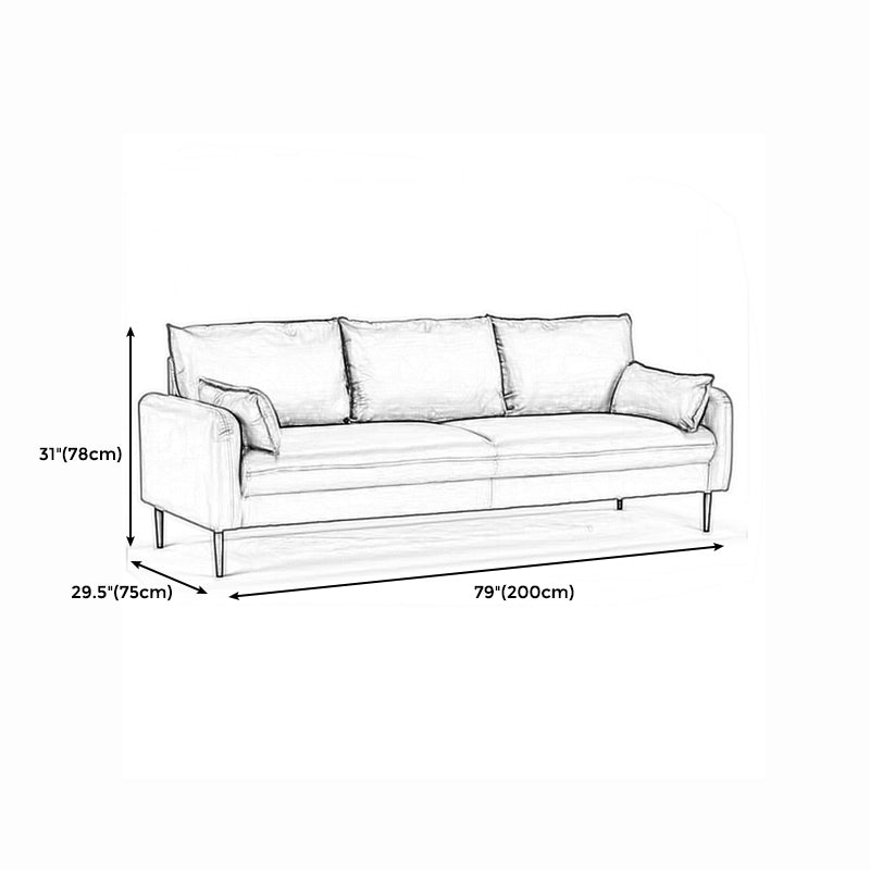 Faux Leather Cushions Sofa 3-Seat Contemporary 30.7" High Sofa Clearhalo 'furn' 'furn_sofas' 'Furniture' 'furniture_sofas' 'kitchen' 'kitchen_sofas' 'Living Room Furniture' 'Sofa' 'sofas' 4777523