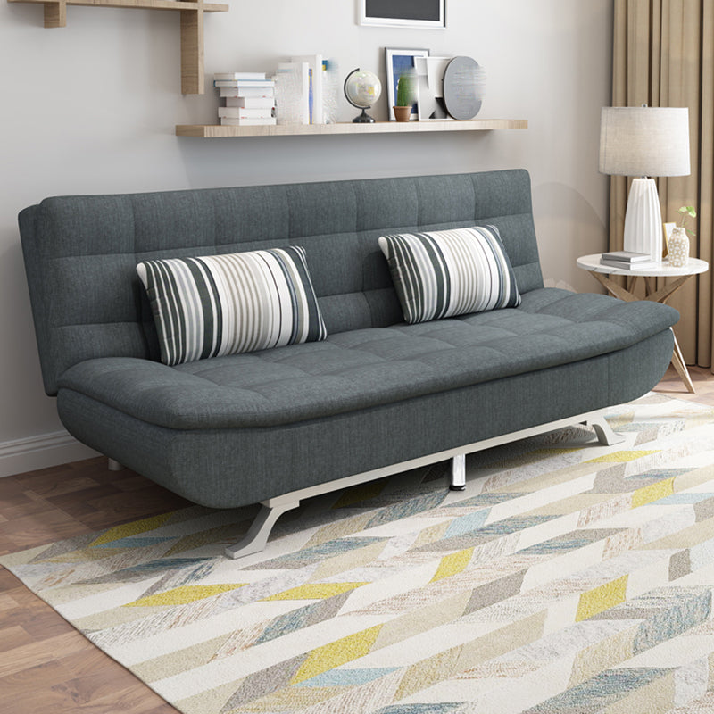 74.80" W √ó 33.46" D √ó 35.43" H Biscuit Back Armless Sofa with Convertible Dark Gray Linen Blend Clearhalo 'furn' 'furn_sofas' 'Furniture' 'furniture_sofas' 'kitchen' 'kitchen_sofas' 'Living Room Furniture' 'Sofa' 'sofas' 4777577