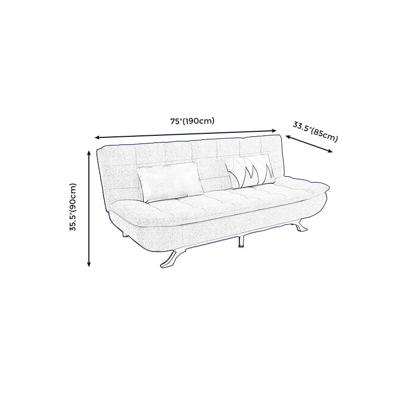 74.80" W √ó 33.46" D √ó 35.43" H Biscuit Back Armless Sofa with Convertible Clearhalo 'furn' 'furn_sofas' 'Furniture' 'furniture_sofas' 'kitchen' 'kitchen_sofas' 'Living Room Furniture' 'Sofa' 'sofas' 4777582