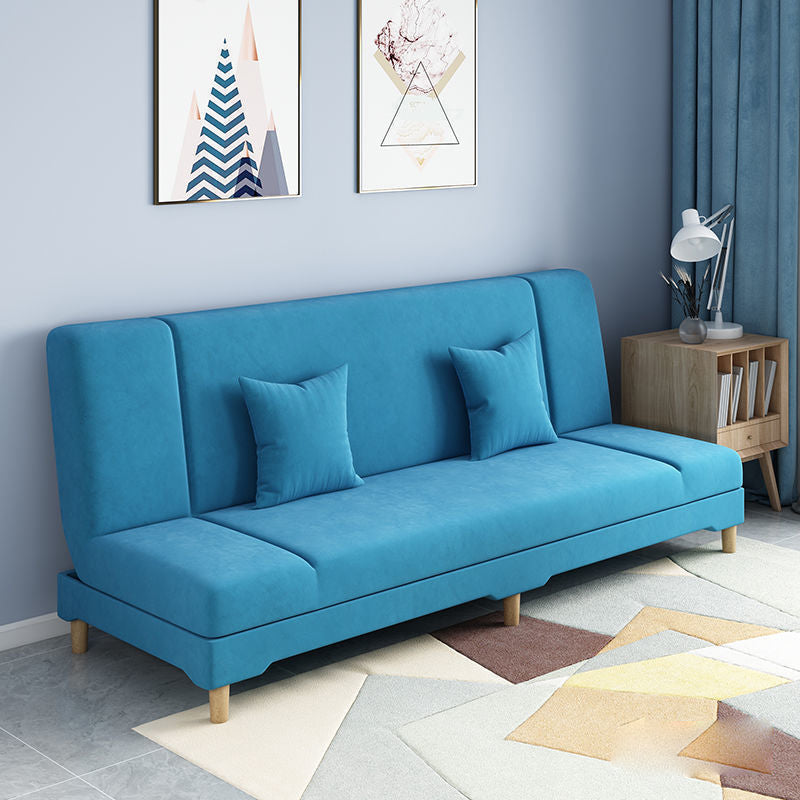 Scandinavian Convertible Sleeper Sofa 31.5" High Armless Settee Lake Blue Clearhalo 'furn' 'furn_sofas' 'Furniture' 'furniture_sofas' 'kitchen' 'kitchen_sofas' 'Living Room Furniture' 'Sofa' 'sofas' 4777585