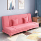 Scandinavian Convertible Sleeper Sofa 31.5" High Armless Settee Pink Clearhalo 'furn' 'furn_sofas' 'Furniture' 'furniture_sofas' 'kitchen' 'kitchen_sofas' 'Living Room Furniture' 'Sofa' 'sofas' 4777586