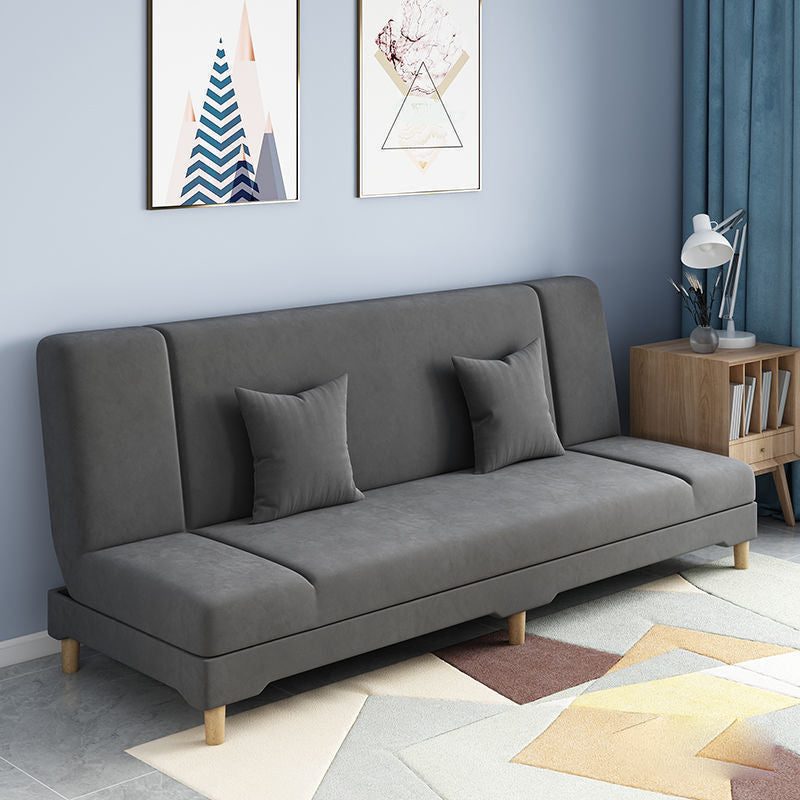 Scandinavian Convertible Sleeper Sofa 31.5" High Armless Settee Dark Gray Clearhalo 'furn' 'furn_sofas' 'Furniture' 'furniture_sofas' 'kitchen' 'kitchen_sofas' 'Living Room Furniture' 'Sofa' 'sofas' 4777587