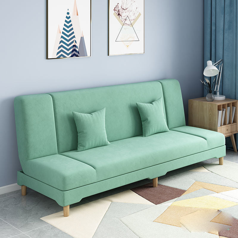 Scandinavian Convertible Sleeper Sofa 31.5" High Armless Settee Green Clearhalo 'furn' 'furn_sofas' 'Furniture' 'furniture_sofas' 'kitchen' 'kitchen_sofas' 'Living Room Furniture' 'Sofa' 'sofas' 4777591