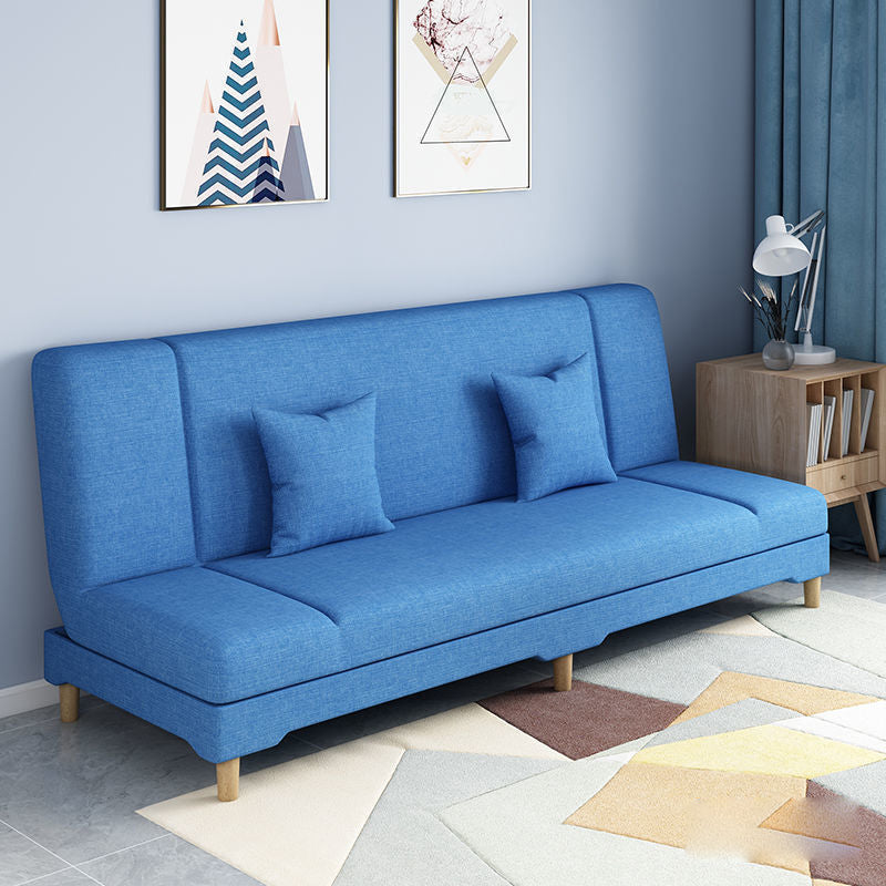 Scandinavian Convertible Sleeper Sofa 31.5" High Armless Settee Blue Clearhalo 'furn' 'furn_sofas' 'Furniture' 'furniture_sofas' 'kitchen' 'kitchen_sofas' 'Living Room Furniture' 'Sofa' 'sofas' 4777595