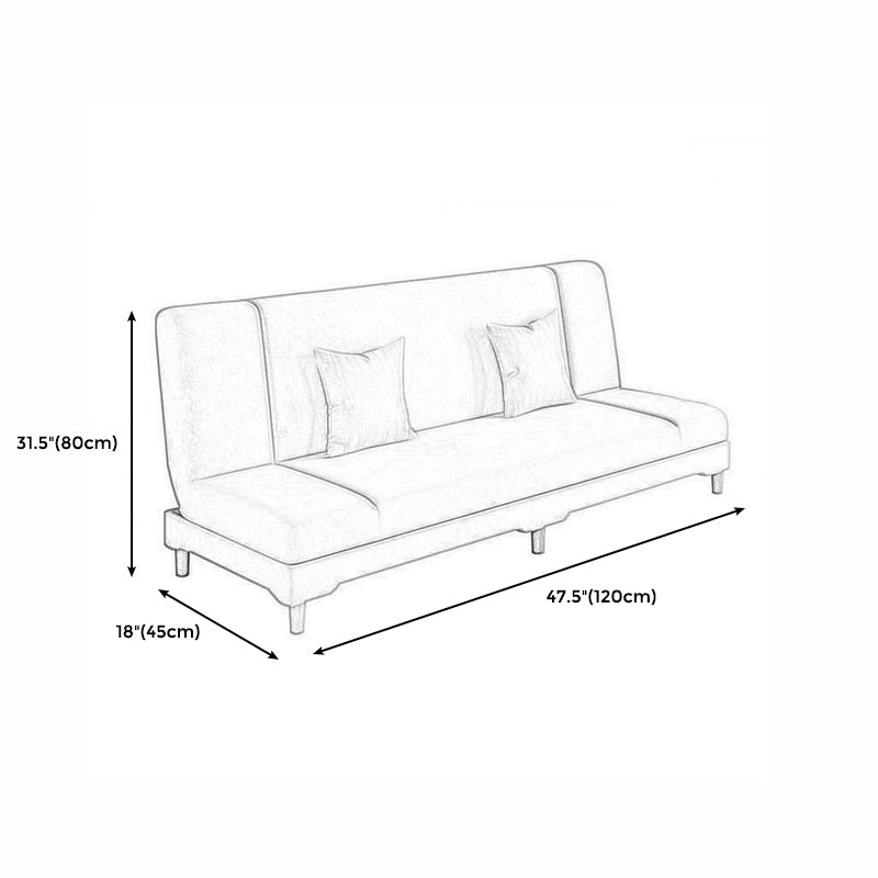 Scandinavian Convertible Sleeper Sofa 31.5" High Armless Settee Clearhalo 'furn' 'furn_sofas' 'Furniture' 'furniture_sofas' 'kitchen' 'kitchen_sofas' 'Living Room Furniture' 'Sofa' 'sofas' 4777606