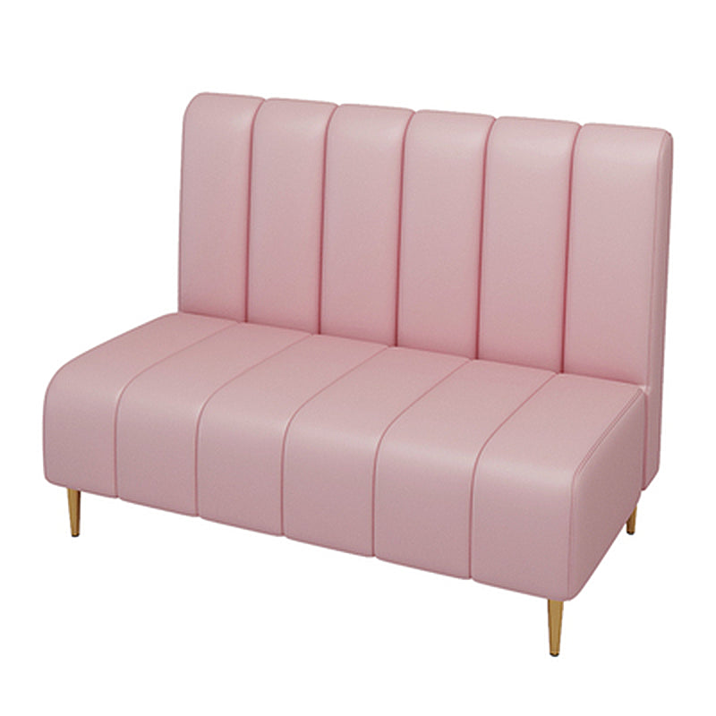 Gold Contemporary Glam Sofa 47.27"D x 25.59"W x 33.46"H 2-seat Sofa for Restaurant Pearl Pink Armless Clearhalo 'furn' 'furn_sofas' 'Furniture' 'furniture_sofas' 'kitchen' 'kitchen_sofas' 'Living Room Furniture' 'Sofa' 'sofas' 4777615