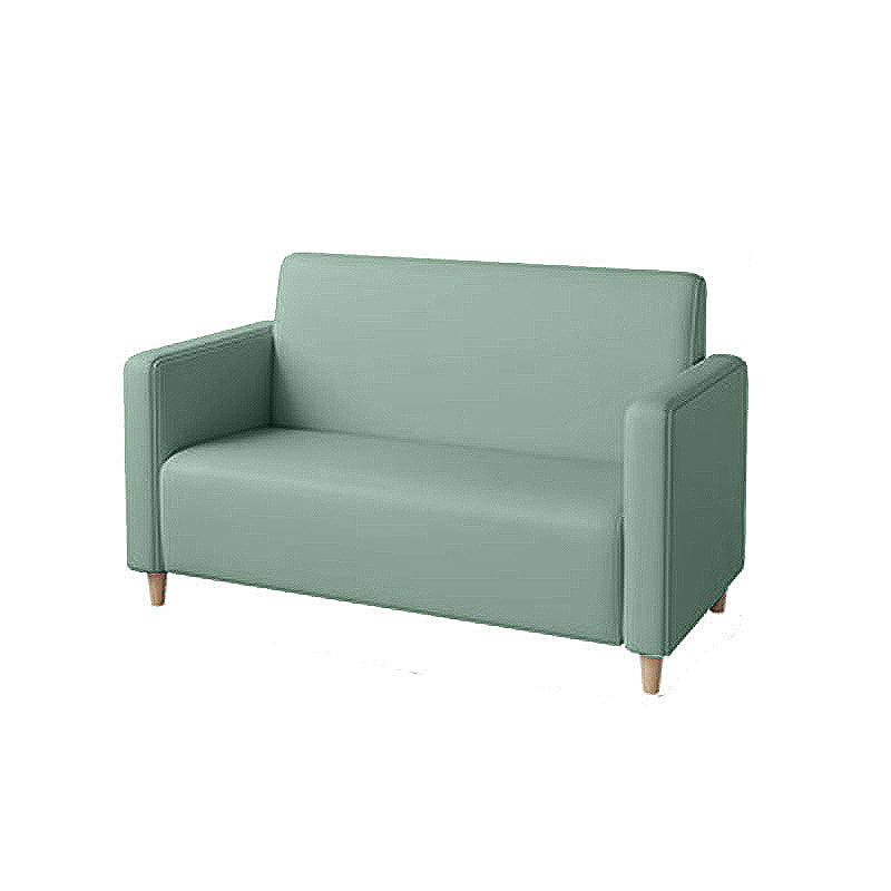 Gold Contemporary Glam Sofa 47.27"D x 25.59"W x 33.46"H 2-seat Sofa for Restaurant Green Square Arm Clearhalo 'furn' 'furn_sofas' 'Furniture' 'furniture_sofas' 'kitchen' 'kitchen_sofas' 'Living Room Furniture' 'Sofa' 'sofas' 4777616