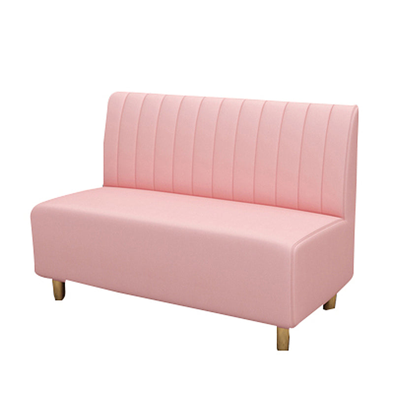 Gold Contemporary Glam Sofa 47.27"D x 25.59"W x 33.46"H 2-seat Sofa for Restaurant Pink Armless Clearhalo 'furn' 'furn_sofas' 'Furniture' 'furniture_sofas' 'kitchen' 'kitchen_sofas' 'Living Room Furniture' 'Sofa' 'sofas' 4777618