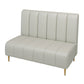 Gold Contemporary Glam Sofa 47.27"D x 25.59"W x 33.46"H 2-seat Sofa for Restaurant Light Gray Armless Clearhalo 'furn' 'furn_sofas' 'Furniture' 'furniture_sofas' 'kitchen' 'kitchen_sofas' 'Living Room Furniture' 'Sofa' 'sofas' 4777620
