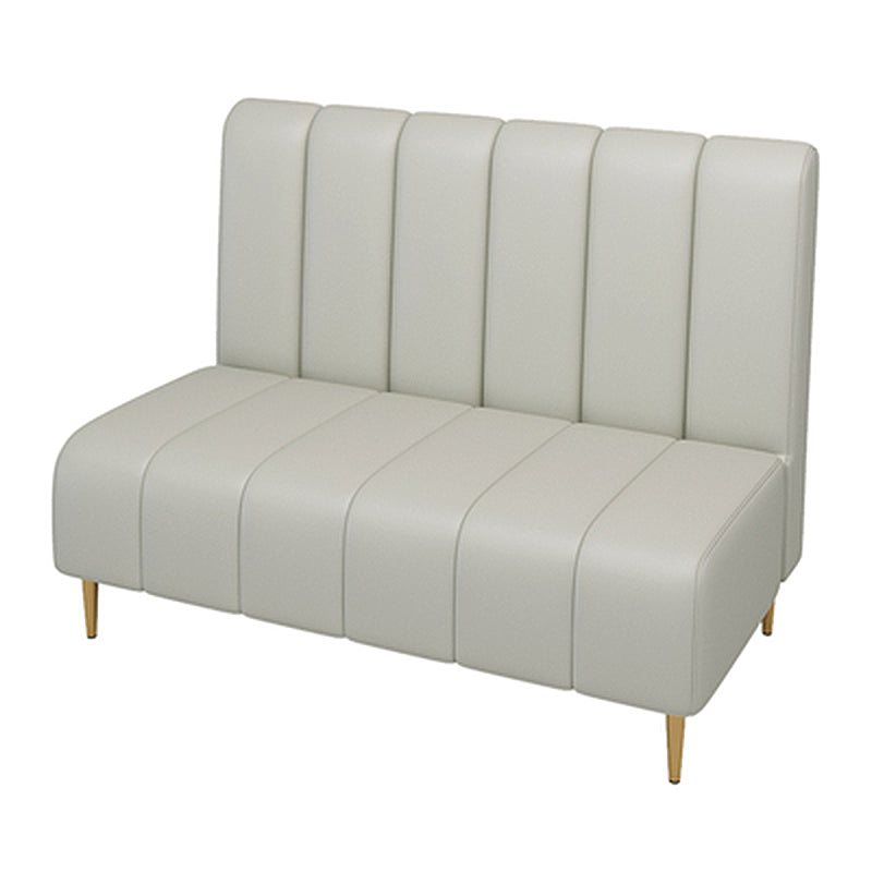 Gold Contemporary Glam Sofa 47.27"D x 25.59"W x 33.46"H 2-seat Sofa for Restaurant Light Gray Armless Clearhalo 'furn' 'furn_sofas' 'Furniture' 'furniture_sofas' 'kitchen' 'kitchen_sofas' 'Living Room Furniture' 'Sofa' 'sofas' 4777620