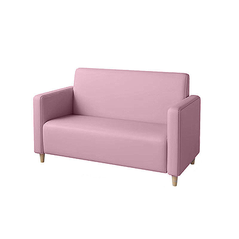 Gold Contemporary Glam Sofa 47.27"D x 25.59"W x 33.46"H 2-seat Sofa for Restaurant Pink Square Arm Clearhalo 'furn' 'furn_sofas' 'Furniture' 'furniture_sofas' 'kitchen' 'kitchen_sofas' 'Living Room Furniture' 'Sofa' 'sofas' 4777621