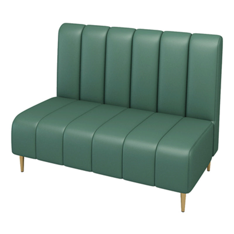 Gold Contemporary Glam Sofa 47.27"D x 25.59"W x 33.46"H 2-seat Sofa for Restaurant Green Armless Clearhalo 'furn' 'furn_sofas' 'Furniture' 'furniture_sofas' 'kitchen' 'kitchen_sofas' 'Living Room Furniture' 'Sofa' 'sofas' 4777624