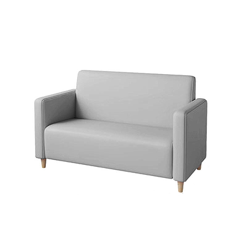 Gold Contemporary Glam Sofa 47.27"D x 25.59"W x 33.46"H 2-seat Sofa for Restaurant Grey Square Arm Clearhalo 'furn' 'furn_sofas' 'Furniture' 'furniture_sofas' 'kitchen' 'kitchen_sofas' 'Living Room Furniture' 'Sofa' 'sofas' 4777625