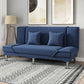 Armless Settee with Cotton Blend 19.68" W Convertible Sleeper Sofa for Living Room Dark Blue Clearhalo 'furn' 'furn_sofas' 'Furniture' 'furniture_sofas' 'kitchen' 'kitchen_sofas' 'Living Room Furniture' 'Sofa' 'sofas' 4777631