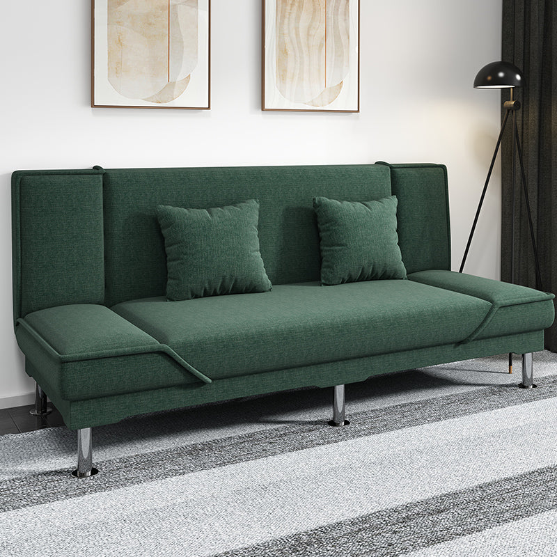 Armless Settee with Cotton Blend 19.68" W Convertible Sleeper Sofa for Living Room Blackish Green Clearhalo 'furn' 'furn_sofas' 'Furniture' 'furniture_sofas' 'kitchen' 'kitchen_sofas' 'Living Room Furniture' 'Sofa' 'sofas' 4777633