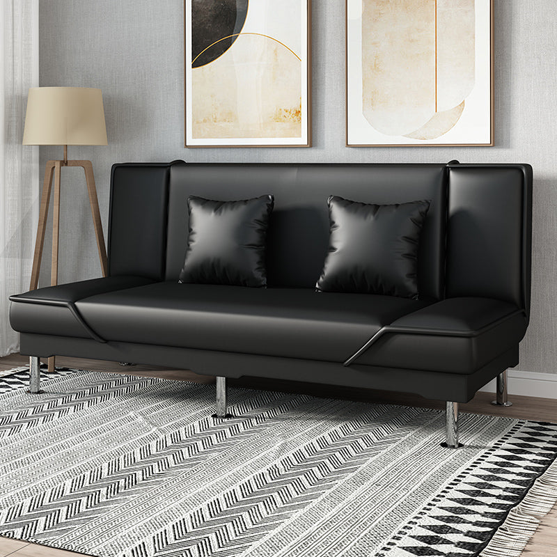 Armless Settee with Cotton Blend 19.68" W Convertible Sleeper Sofa for Living Room Black Clearhalo 'furn' 'furn_sofas' 'Furniture' 'furniture_sofas' 'kitchen' 'kitchen_sofas' 'Living Room Furniture' 'Sofa' 'sofas' 4777645