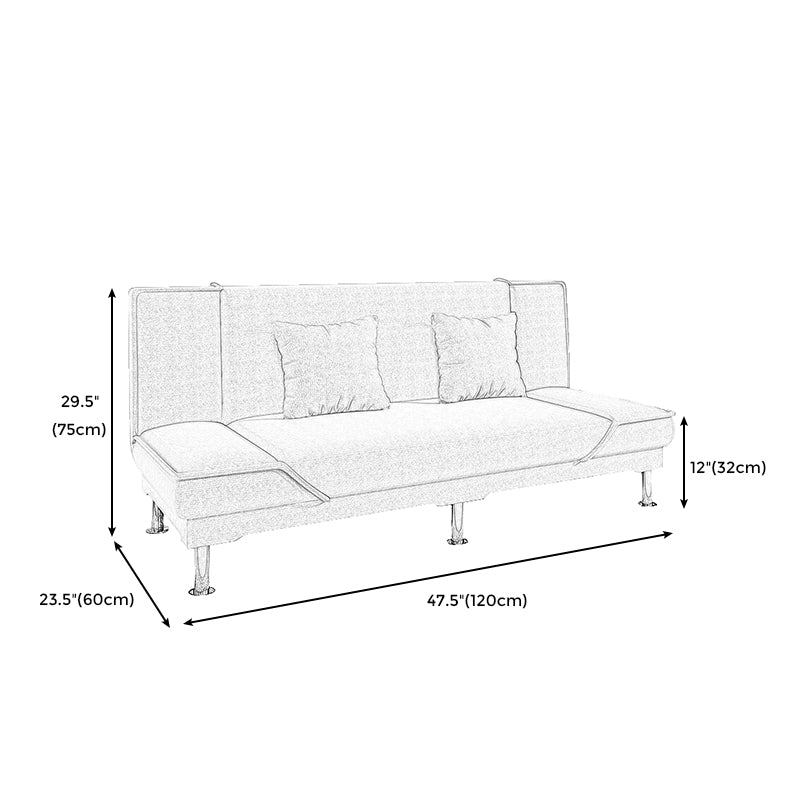 Armless Settee with Cotton Blend 19.68" W Convertible Sleeper Sofa for Living Room Clearhalo 'furn' 'furn_sofas' 'Furniture' 'furniture_sofas' 'kitchen' 'kitchen_sofas' 'Living Room Furniture' 'Sofa' 'sofas' 4777647