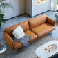 Modern Style Square Armrest Sponge Seat Filled with Leather & Leather Orange Sofa 102"L x 35.5"W x 33"H Clearhalo 'furn' 'furn_sofas' 'Furniture' 'furniture_sofas' 'kitchen' 'kitchen_sofas' 'Living Room Furniture' 'Sofa' 'sofas' 4777652
