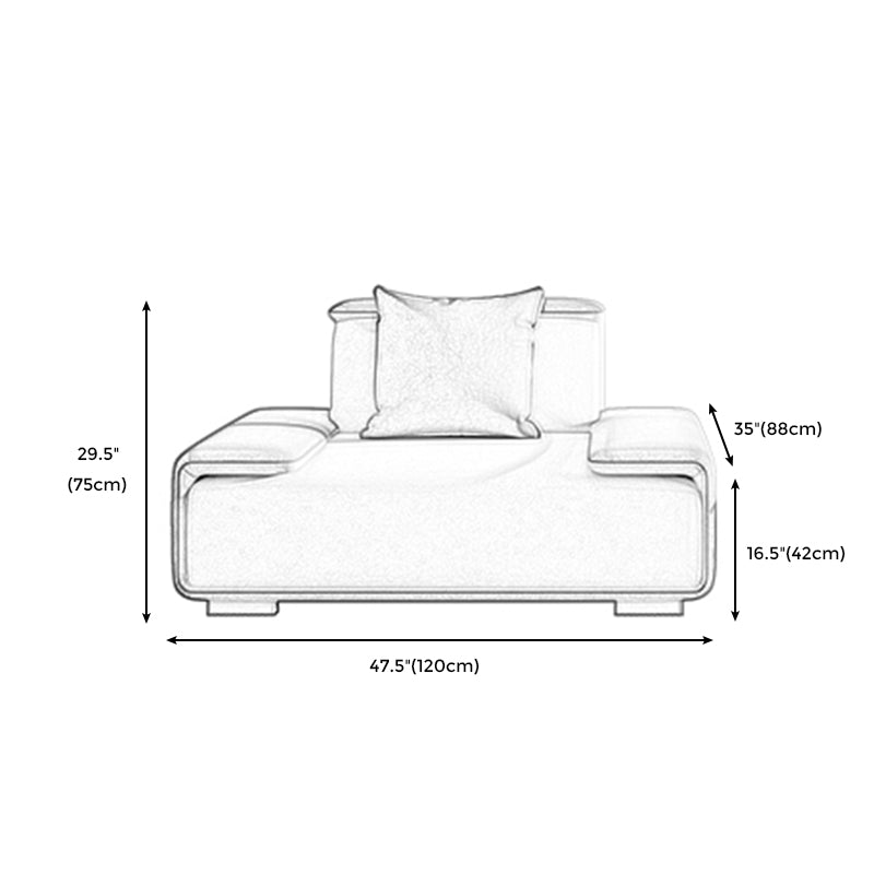 29.52"H Faux Leather Stain Resistant Pillow Top Arm Sofa for Living Room Clearhalo 'furn' 'furn_sofas' 'Furniture' 'furniture_sofas' 'kitchen' 'kitchen_sofas' 'Living Room Furniture' 'Sofa' 'sofas' 4777677