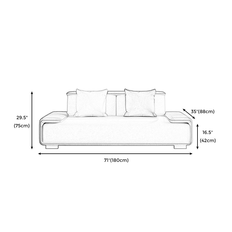 29.52"H Faux Leather Stain Resistant Pillow Top Arm Sofa for Living Room Clearhalo 'furn' 'furn_sofas' 'Furniture' 'furniture_sofas' 'kitchen' 'kitchen_sofas' 'Living Room Furniture' 'Sofa' 'sofas' 4777678