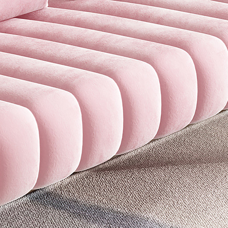 Modern Standard Metal Legs Sofa Macaroon Fabric Sofa for Apartment Clearhalo 'furn' 'furn_sofas' 'Furniture' 'furniture_sofas' 'kitchen' 'kitchen_sofas' 'Living Room Furniture' 'Sofa' 'sofas' 4777692