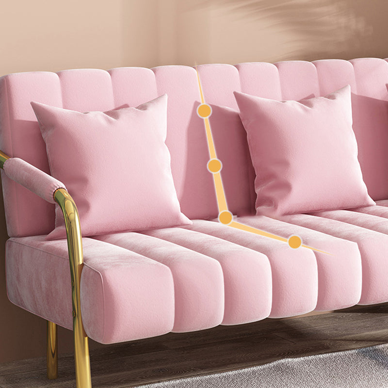 Modern Standard Metal Legs Sofa Macaroon Fabric Sofa for Apartment Clearhalo 'furn' 'furn_sofas' 'Furniture' 'furniture_sofas' 'kitchen' 'kitchen_sofas' 'Living Room Furniture' 'Sofa' 'sofas' 4777693