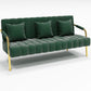 Modern Standard Metal Legs Sofa Macaroon Fabric Sofa for Apartment 67"L x 23"W x 28"H Green Clearhalo 'furn' 'furn_sofas' 'Furniture' 'furniture_sofas' 'kitchen' 'kitchen_sofas' 'Living Room Furniture' 'Sofa' 'sofas' 4777700