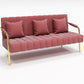 Modern Standard Metal Legs Sofa Macaroon Fabric Sofa for Apartment 67"L x 23"W x 28"H Rose Red Clearhalo 'furn' 'furn_sofas' 'Furniture' 'furniture_sofas' 'kitchen' 'kitchen_sofas' 'Living Room Furniture' 'Sofa' 'sofas' 4777702