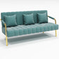 Modern Standard Metal Legs Sofa Macaroon Fabric Sofa for Apartment 59"L x 23"W x 28"H Turquoise Clearhalo 'furn' 'furn_sofas' 'Furniture' 'furniture_sofas' 'kitchen' 'kitchen_sofas' 'Living Room Furniture' 'Sofa' 'sofas' 4777705