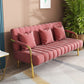 Modern Standard Metal Legs Sofa Macaroon Fabric Sofa for Apartment 59"L x 23"W x 28"H Rose Red Clearhalo 'furn' 'furn_sofas' 'Furniture' 'furniture_sofas' 'kitchen' 'kitchen_sofas' 'Living Room Furniture' 'Sofa' 'sofas' 4777707