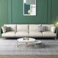 Green and White Stain Resistant Settee Sofa Leather Square Arm Loveseat 110"L x 29.5"W x 33"H Clearhalo 'furn' 'furn_sofas' 'Furniture' 'furniture_sofas' 'kitchen' 'kitchen_sofas' 'Living Room Furniture' 'Sofa' 'sofas' 4777713