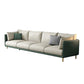 Green and White Stain Resistant Settee Sofa Leather Square Arm Loveseat 102"L x 29.5"W x 33"H Clearhalo 'furn' 'furn_sofas' 'Furniture' 'furniture_sofas' 'kitchen' 'kitchen_sofas' 'Living Room Furniture' 'Sofa' 'sofas' 4777721