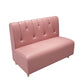 47.27"D x 25.59"W x 33.46"H Contemporary Glam 2-seat Sofa for Restaurant Pink Tufted Back Armless Clearhalo 'furn' 'furn_sofas' 'Furniture' 'furniture_sofas' 'kitchen' 'kitchen_sofas' 'Living Room Furniture' 'Sofa' 'sofas' 4777747