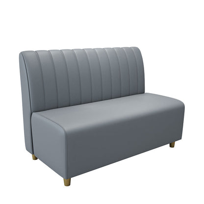 47.27"D x 25.59"W x 33.46"H Contemporary Glam 2-seat Sofa for Restaurant Silver Gray Sewn Pillow Back Armless Clearhalo 'furn' 'furn_sofas' 'Furniture' 'furniture_sofas' 'kitchen' 'kitchen_sofas' 'Living Room Furniture' 'Sofa' 'sofas' 4777751