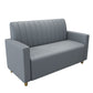 47.27"D x 25.59"W x 33.46"H Contemporary Glam 2-seat Sofa for Restaurant Silver Gray Sewn Pillow Back Square Arm Clearhalo 'furn' 'furn_sofas' 'Furniture' 'furniture_sofas' 'kitchen' 'kitchen_sofas' 'Living Room Furniture' 'Sofa' 'sofas' 4777754