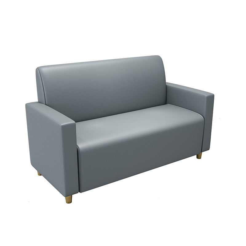 47.27"D x 25.59"W x 33.46"H Contemporary Glam 2-seat Sofa for Restaurant Silver Gray Tight Back Square Arm Clearhalo 'furn' 'furn_sofas' 'Furniture' 'furniture_sofas' 'kitchen' 'kitchen_sofas' 'Living Room Furniture' 'Sofa' 'sofas' 4777755
