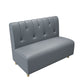 47.27"D x 25.59"W x 33.46"H Contemporary Glam 2-seat Sofa for Restaurant Silver Gray Tufted Back Armless Clearhalo 'furn' 'furn_sofas' 'Furniture' 'furniture_sofas' 'kitchen' 'kitchen_sofas' 'Living Room Furniture' 'Sofa' 'sofas' 4777758