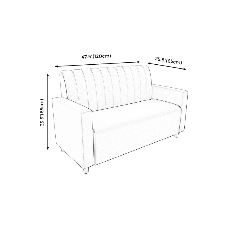 47.27"D x 25.59"W x 33.46"H Contemporary Glam 2-seat Sofa for Restaurant Clearhalo 'furn' 'furn_sofas' 'Furniture' 'furniture_sofas' 'kitchen' 'kitchen_sofas' 'Living Room Furniture' 'Sofa' 'sofas' 4777763