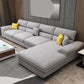 Modern Reversible Chaise Sectionals with Pillows Flared Arm Sectionals for Living Room Grey Linen Blend Clearhalo 'Furniture' 'furniture_sectionals' 'kitchen' 'kitchen_sectionals' 'Living Room Furniture' 'Sectionals' 4777798