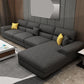 Modern Reversible Chaise Sectionals with Pillows Flared Arm Sectionals for Living Room Dark Gray Linen Blend Clearhalo 'Furniture' 'furniture_sectionals' 'kitchen' 'kitchen_sectionals' 'Living Room Furniture' 'Sectionals' 4777799