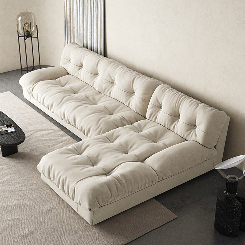 Armless Tufted Split-Back Sectional Sofa with Chaise L-Shape Sectionals Sofas Clearhalo 'furn' 'furn_sectionals' 'Furniture' 'furniture_sectionals' 'kitchen' 'kitchen_sectionals' 'Living Room Furniture' 'Sectionals' 4777808