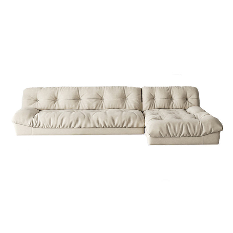 Armless Tufted Split-Back Sectional Sofa with Chaise L-Shape Sectionals Sofas 110"L x 69"W x 29.5"H Suede Left Clearhalo 'furn' 'furn_sectionals' 'Furniture' 'furniture_sectionals' 'kitchen' 'kitchen_sectionals' 'Living Room Furniture' 'Sectionals' 4777810
