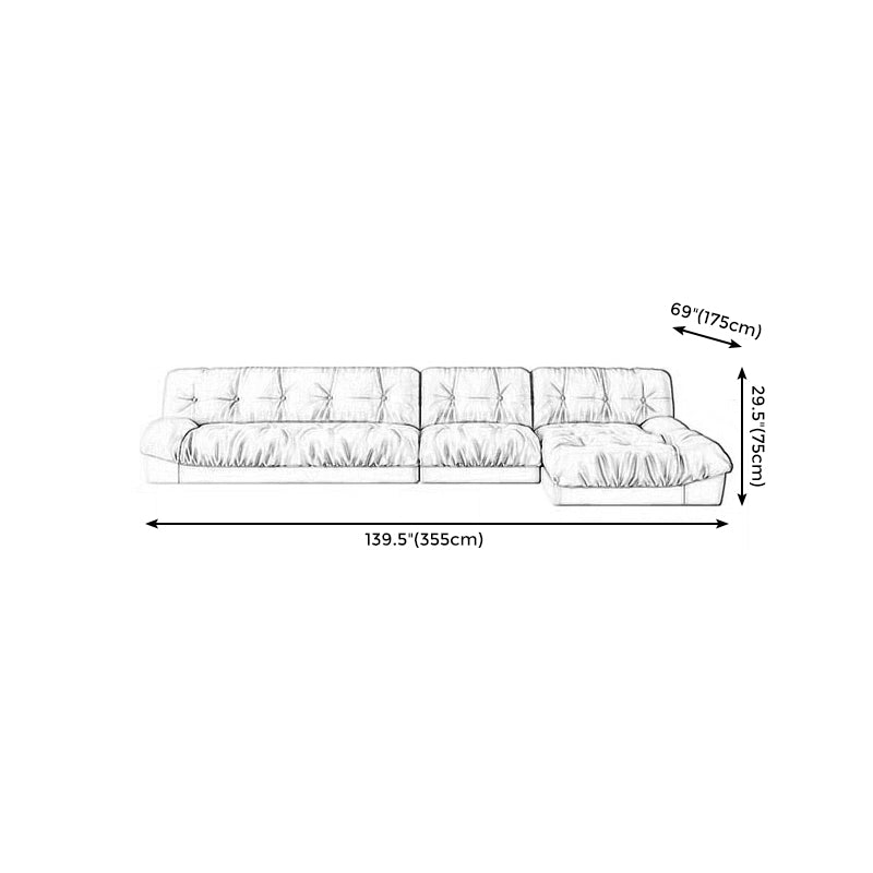 Armless Tufted Split-Back Sectional Sofa with Chaise L-Shape Sectionals Sofas Clearhalo 'furn' 'furn_sectionals' 'Furniture' 'furniture_sectionals' 'kitchen' 'kitchen_sectionals' 'Living Room Furniture' 'Sectionals' 4777819