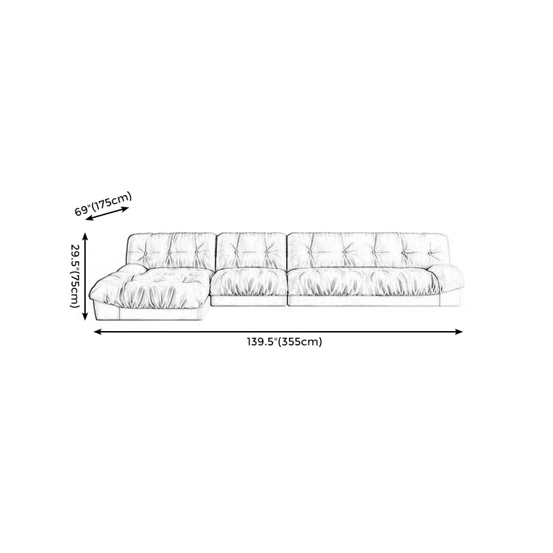 Armless Tufted Split-Back Sectional Sofa with Chaise L-Shape Sectionals Sofas Clearhalo 'furn' 'furn_sectionals' 'Furniture' 'furniture_sectionals' 'kitchen' 'kitchen_sectionals' 'Living Room Furniture' 'Sectionals' 4777821