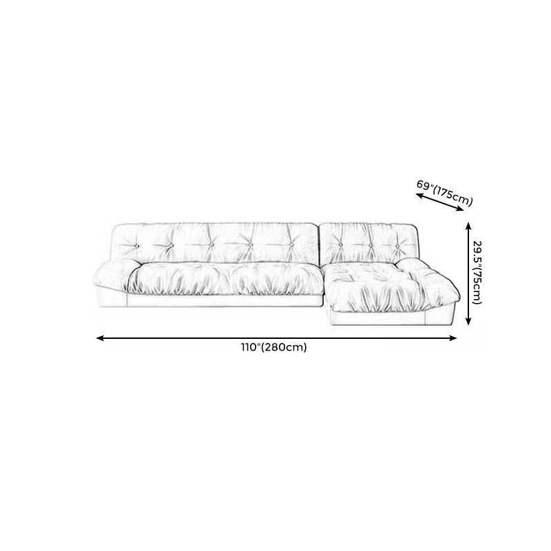 Armless Tufted Split-Back Sectional Sofa with Chaise L-Shape Sectionals Sofas Clearhalo 'furn' 'furn_sectionals' 'Furniture' 'furniture_sectionals' 'kitchen' 'kitchen_sectionals' 'Living Room Furniture' 'Sectionals' 4777822