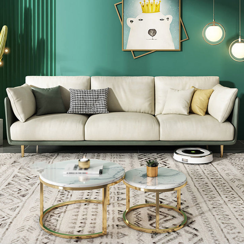 Cushion Back Slipcovered Furniture Sectionals Faux Leather Sofa 83"L x 35"W x 34"H Down Clearhalo 'furn' 'furn_sectionals' 'Furniture' 'furniture_sectionals' 'kitchen' 'kitchen_sectionals' 'Living Room Furniture' 'Sectionals' 4777825